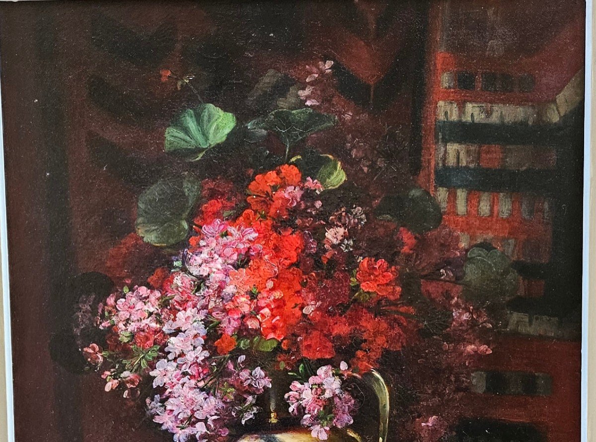 Bouquet Fleuri Par Félix Carme 1863-1938-photo-8