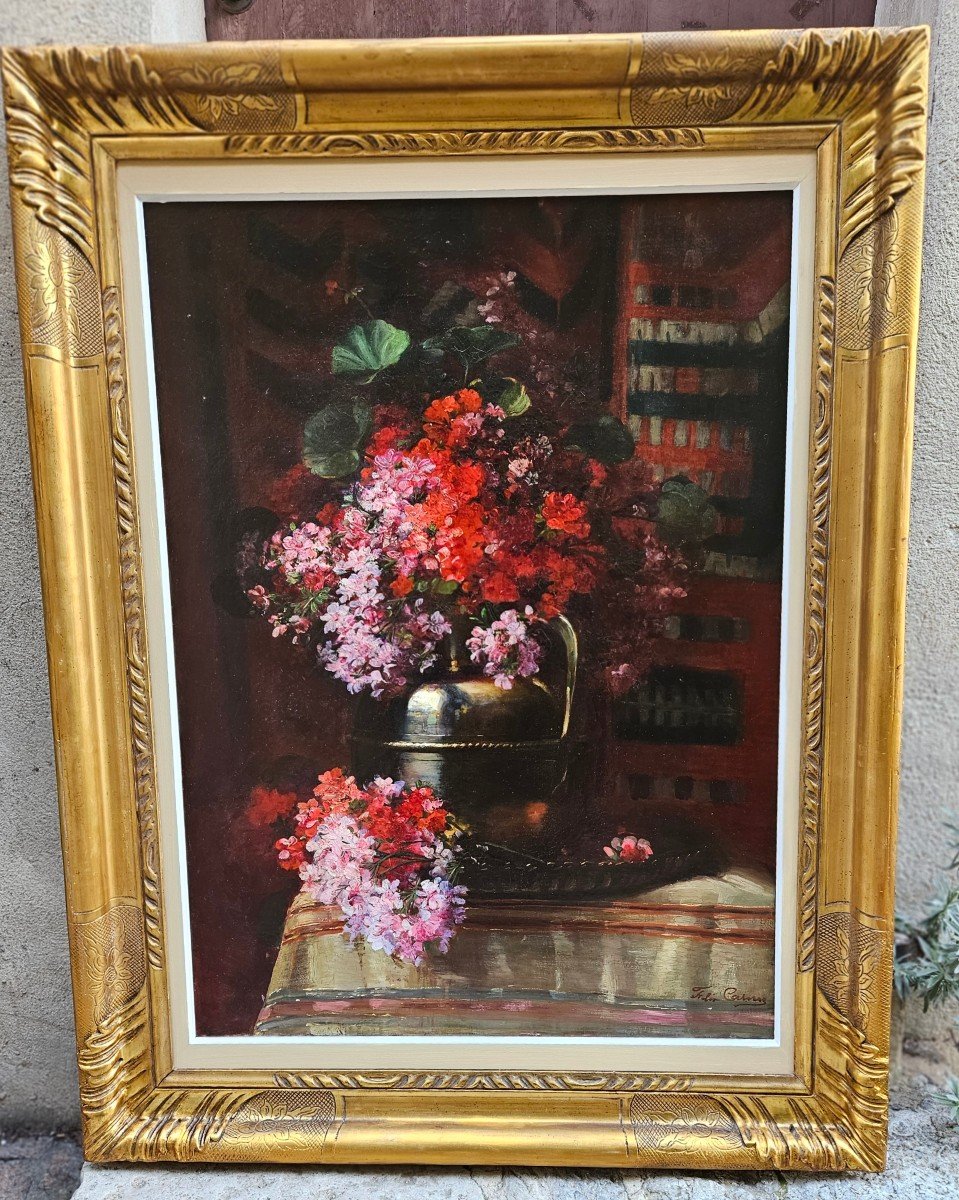 Bouquet Fleuri Par Félix Carme 1863-1938