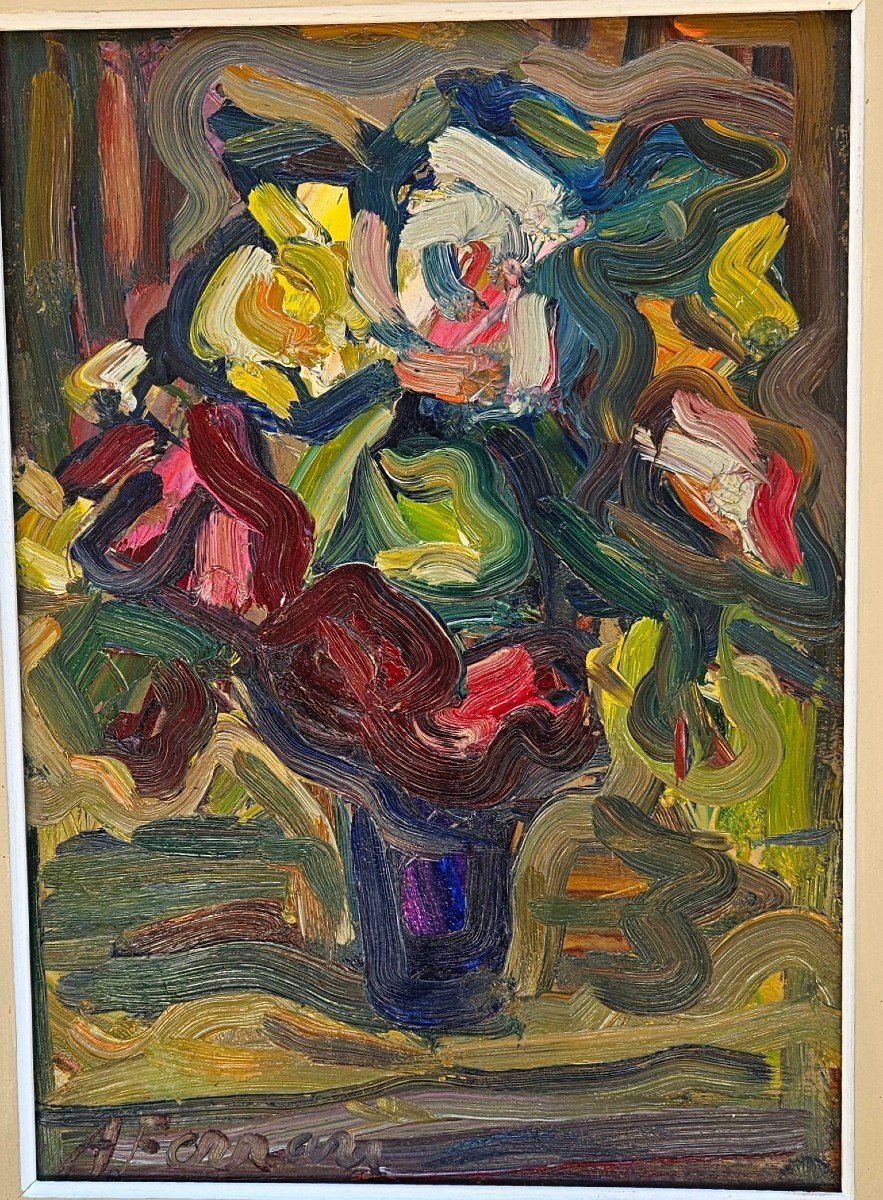 Bouquet De Fleurs Par Antoine Ferrari 1910-1995-photo-2
