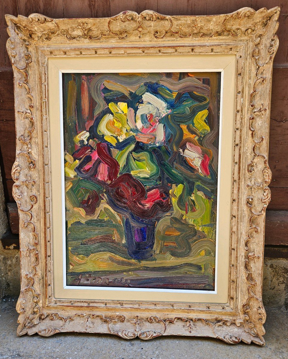 Bouquet De Fleurs Par Antoine Ferrari 1910-1995