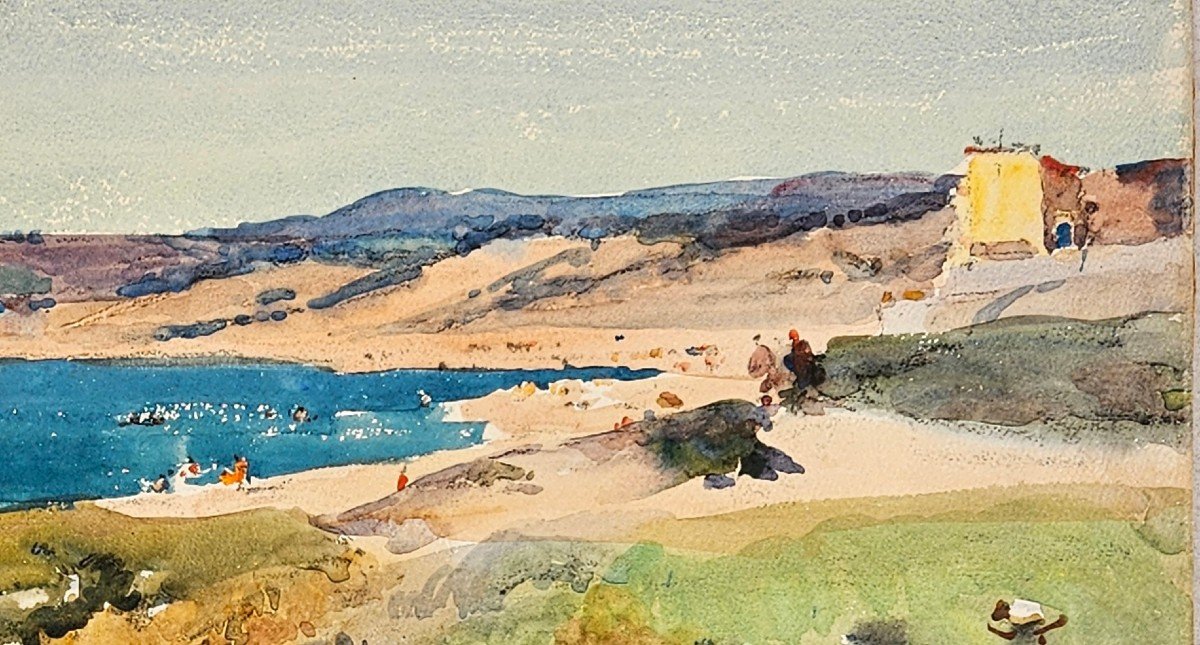 Watercolor By Louis Agricole Montagné 1879-1960-photo-2