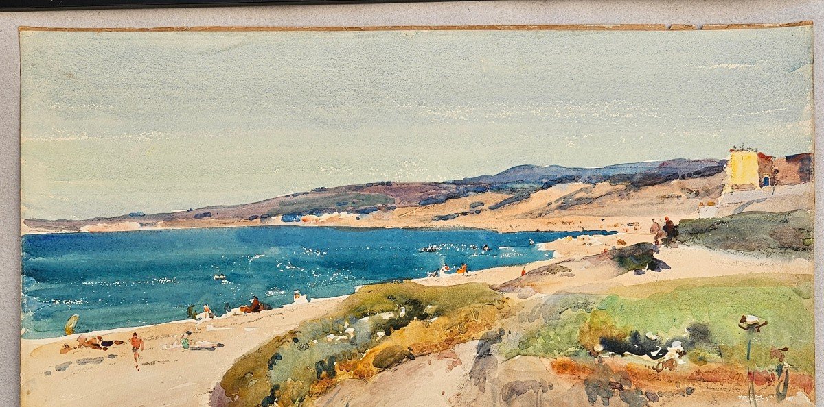 Watercolor By Louis Agricole Montagné 1879-1960-photo-3