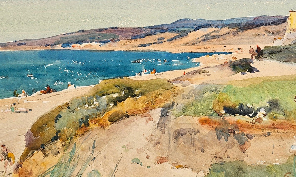 Watercolor By Louis Agricole Montagné 1879-1960-photo-4