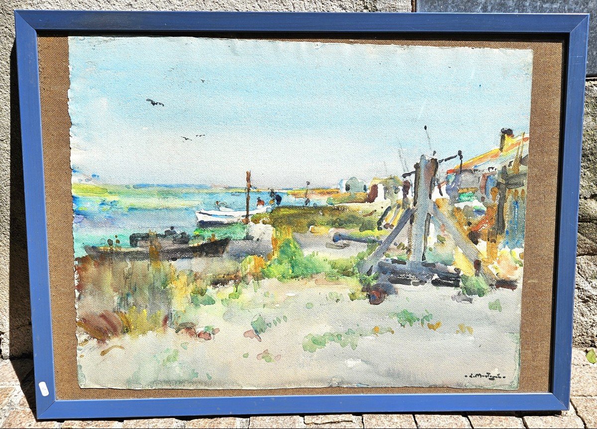 Bord De Mer Par Louis Agricole Montagne 1879-1960-photo-2
