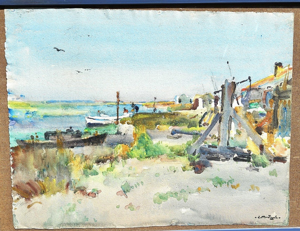 Bord De Mer Par Louis Agricole Montagne 1879-1960