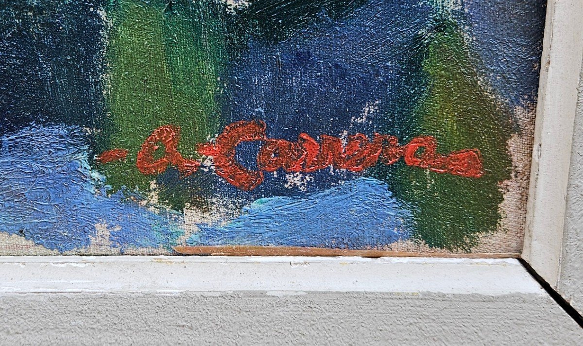 Rainbow Over The Port Of Marseille By Augustin Carrera 1878-1952-photo-3