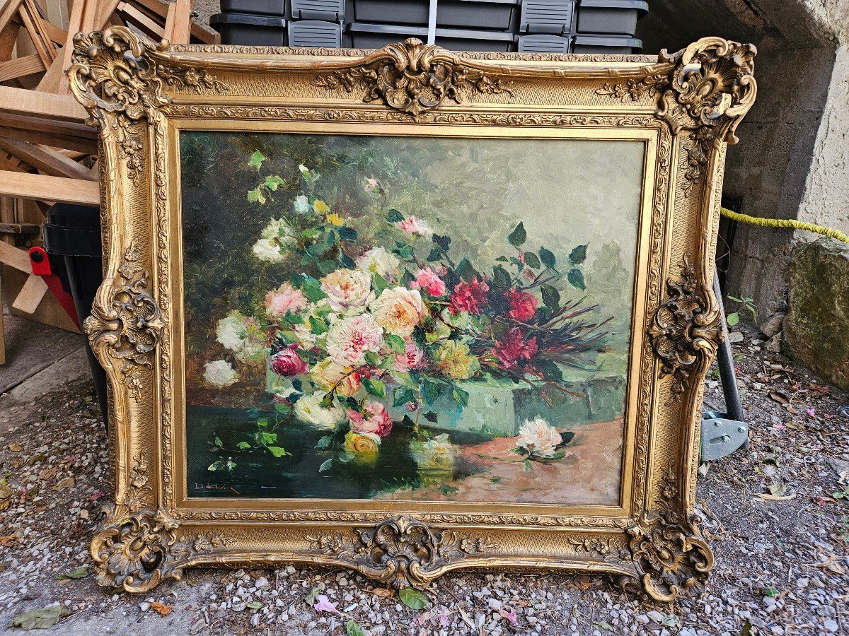 The Roses By Louise Eugénie De Ladevèze-cauchois 1855-1938-photo-1