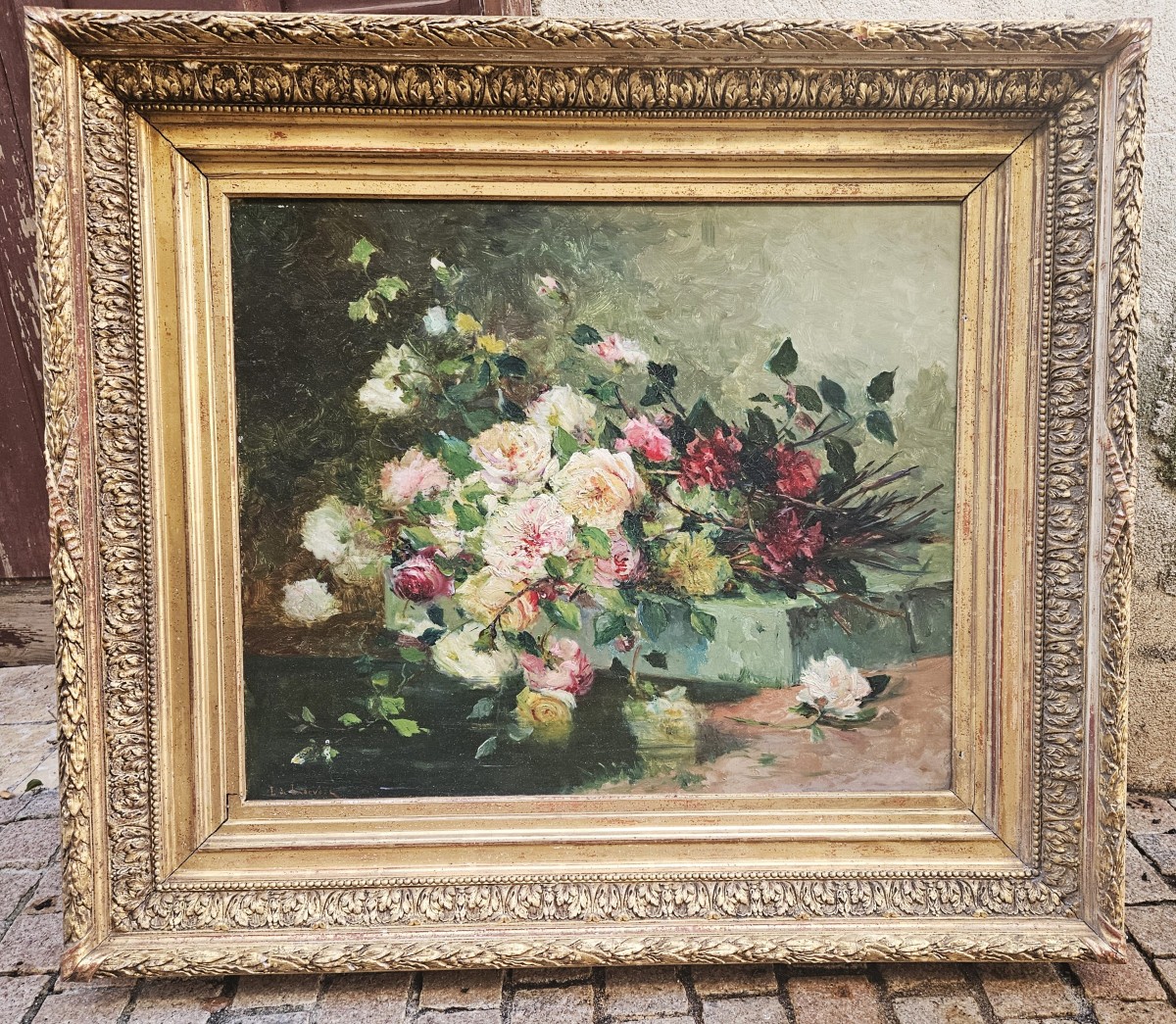 The Roses By Louise Eugénie De Ladevèze-cauchois 1855-1938-photo-1
