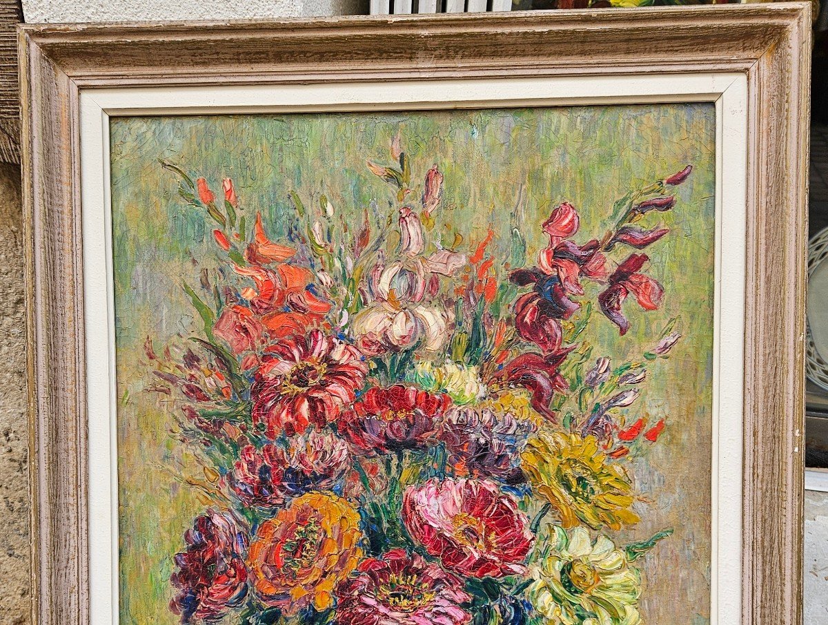 Bouquet De Fleurs Par Victor Louis Cuguen 1882-1969-photo-1