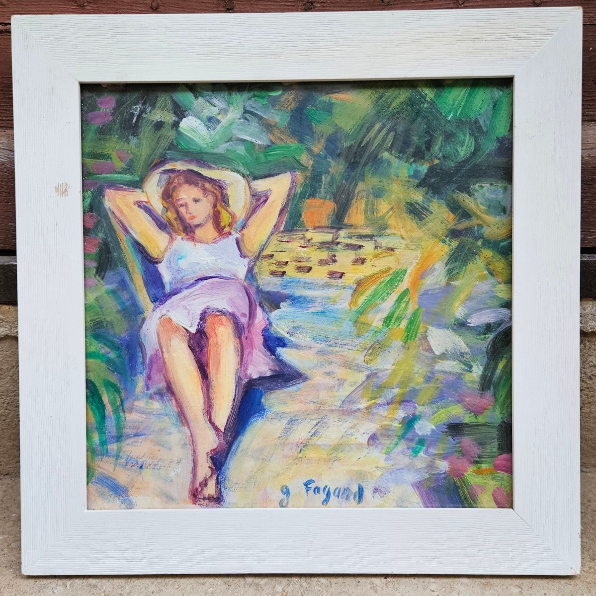 La Sieste Dans Le Jardin Par Gérard Fagard 1938-2021-photo-1
