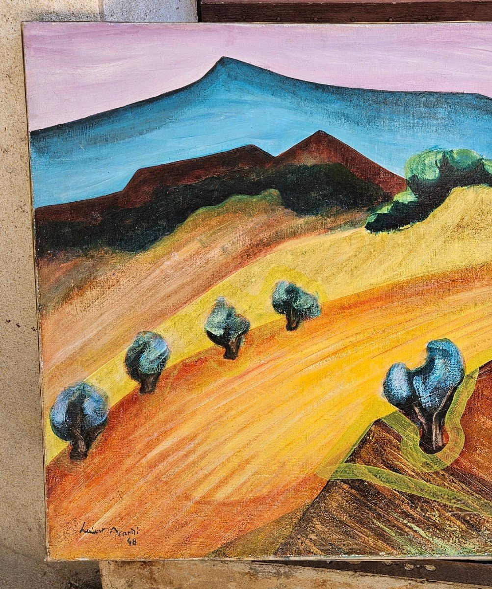 Modernist Landscape 1948 By Hubert Aicardi 1922-1991-photo-8