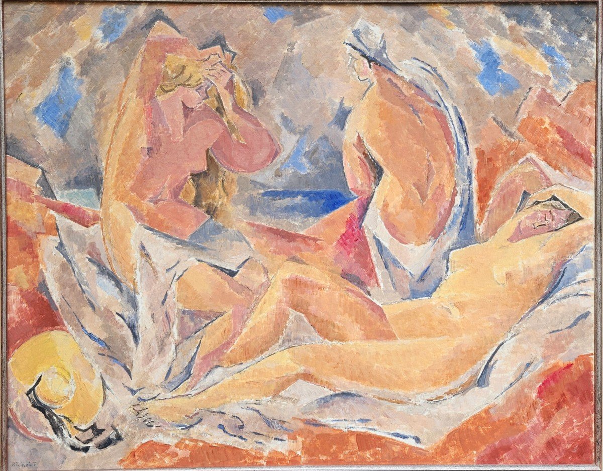 Les Baigneuses Par Alf Krogh Holt 1919-1997-photo-2