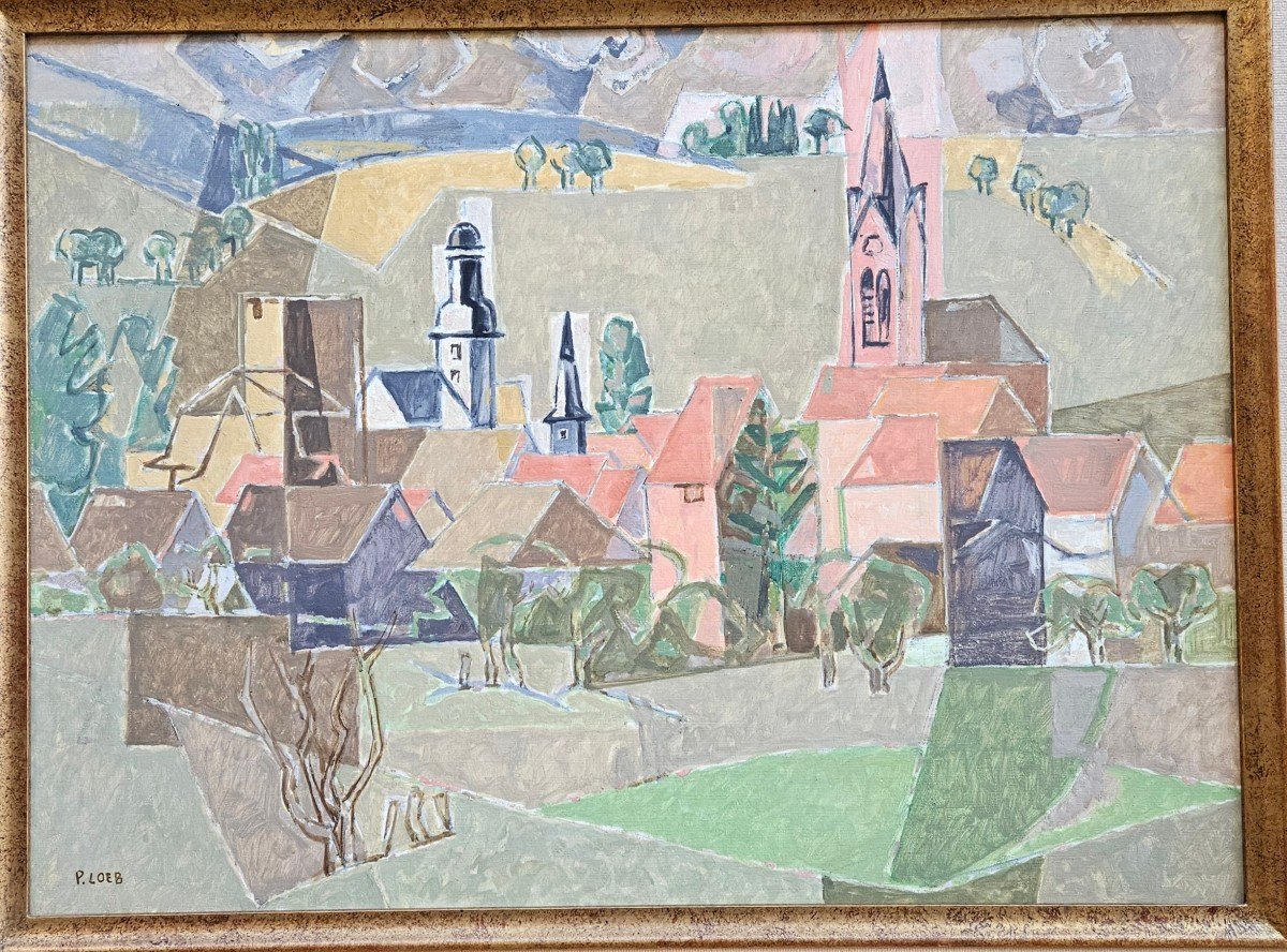 Alsatian Village By Pierre Loeb Born In 1934-photo-2