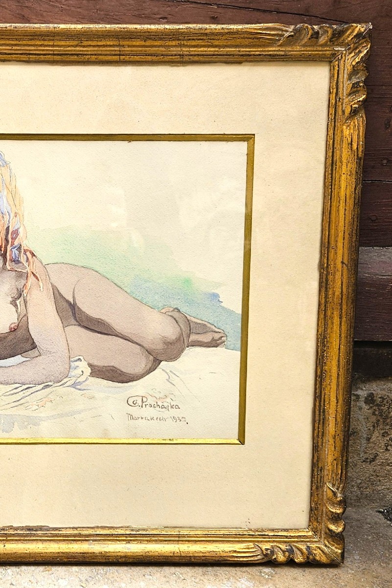 Oriental Nude By Antonin Prochazka 1882-1945-photo-3