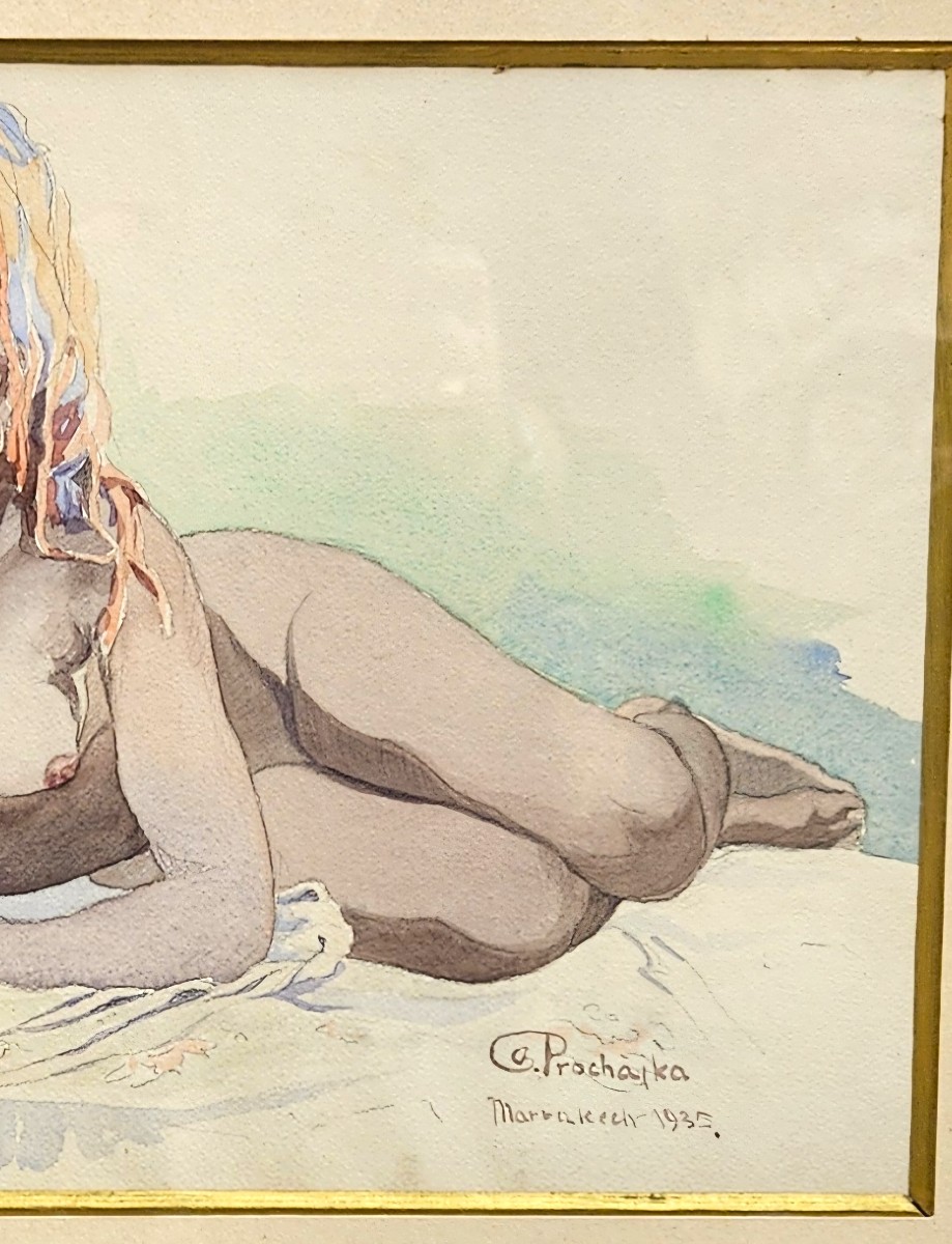 Oriental Nude By Antonin Prochazka 1882-1945-photo-6