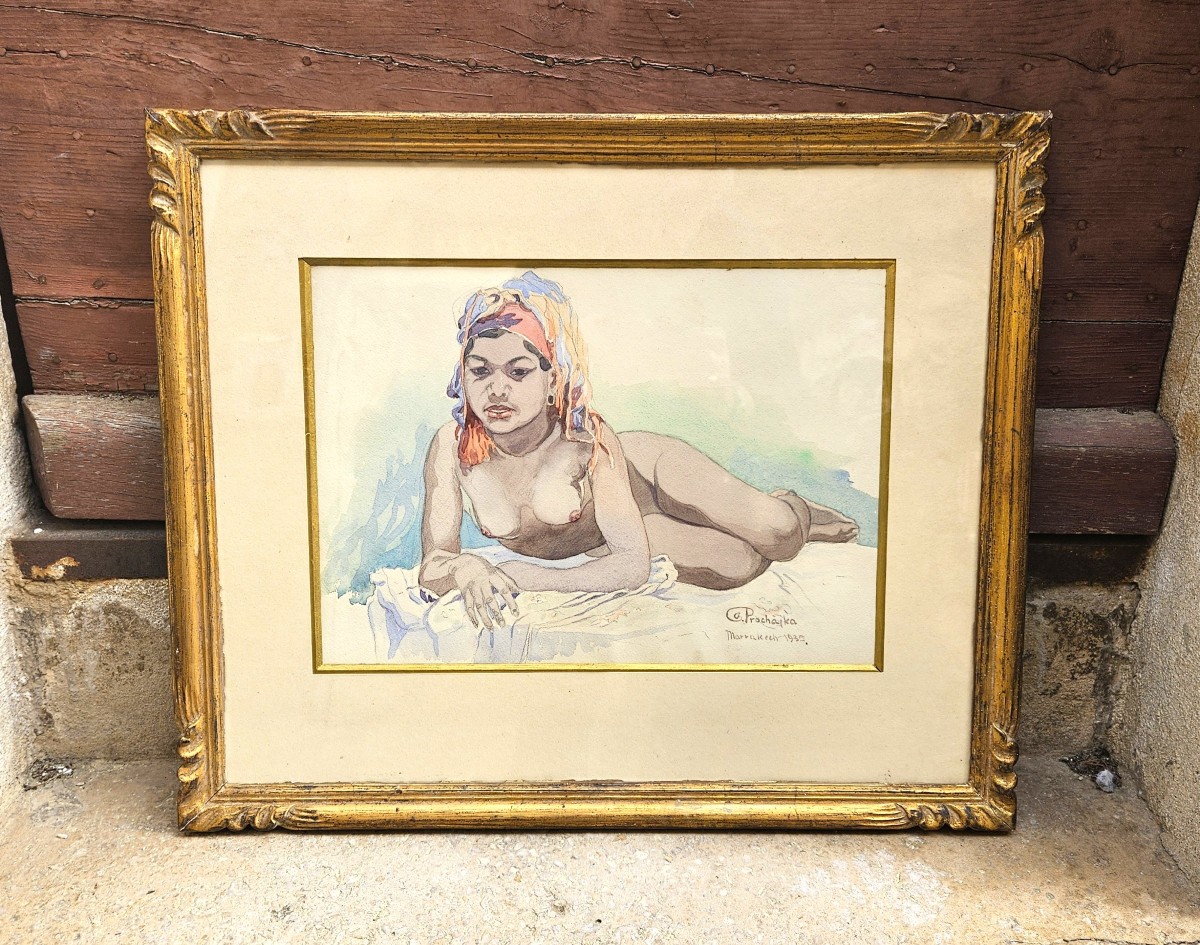 Oriental Nude By Antonin Prochazka 1882-1945-photo-7