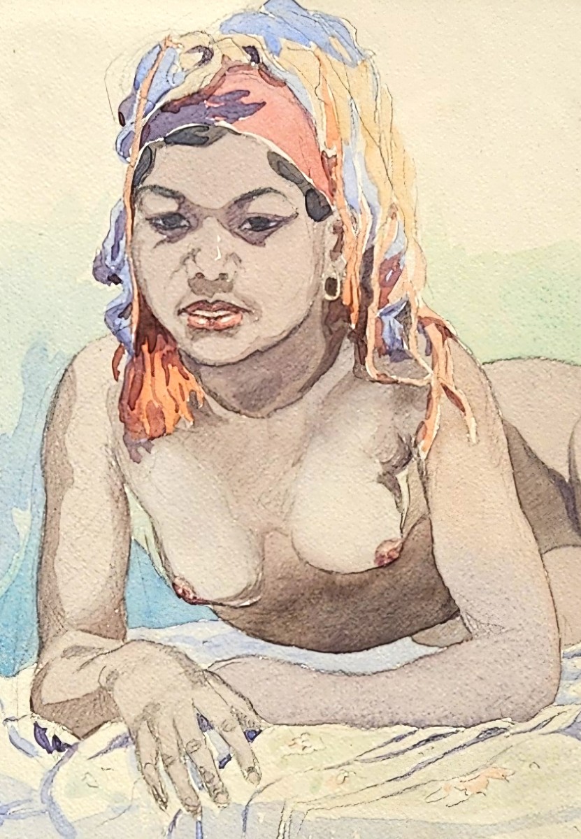 Oriental Nude By Antonin Prochazka 1882-1945-photo-8