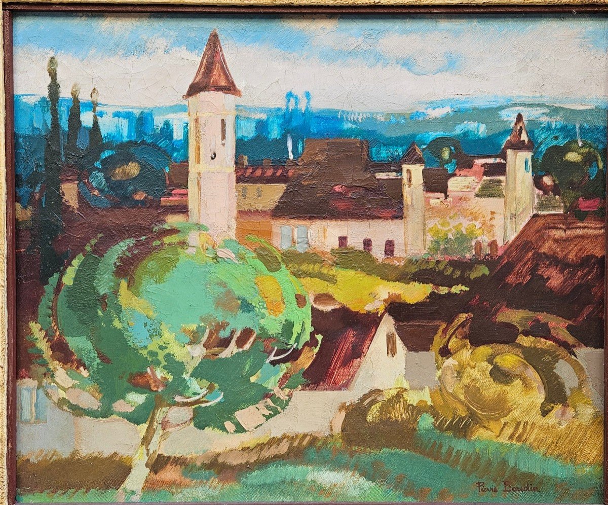 Village En Corrèze Par Pierre Baudin 1925-2007-photo-2