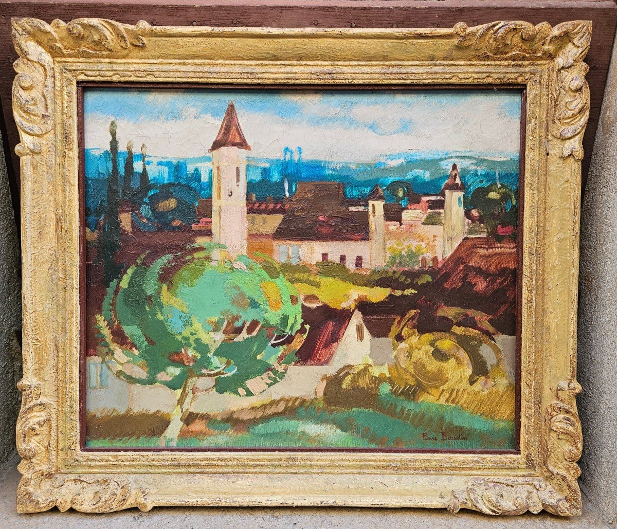Village En Corrèze Par Pierre Baudin 1925-2007