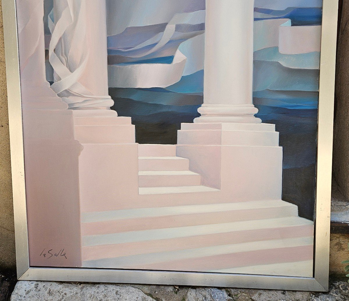 Les Colonnes Drapées Par Charles Louis Lasalle Né En 1938-photo-2