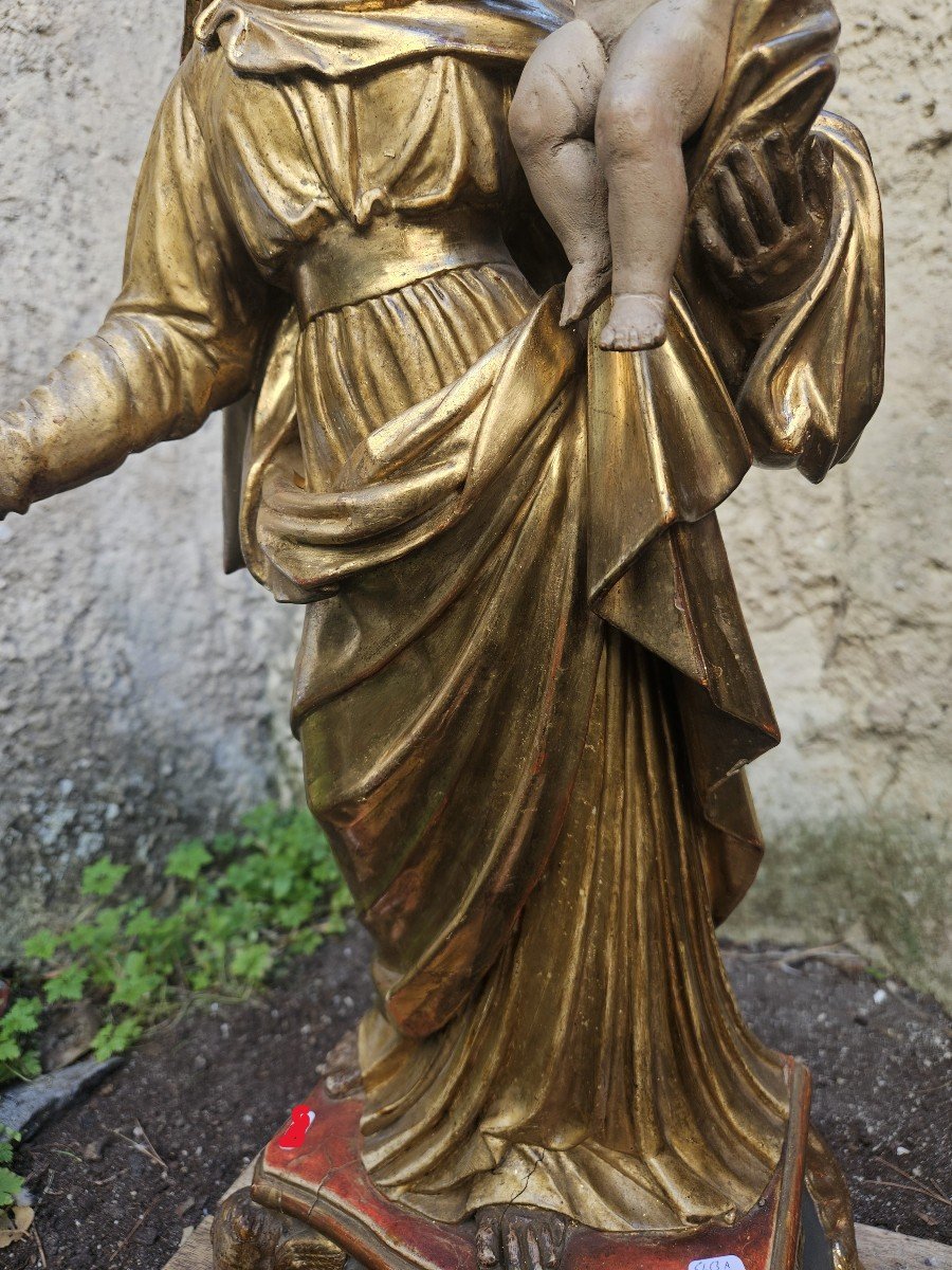The Virgin And Child Jesus, 18th Century Provençal Statue-photo-6