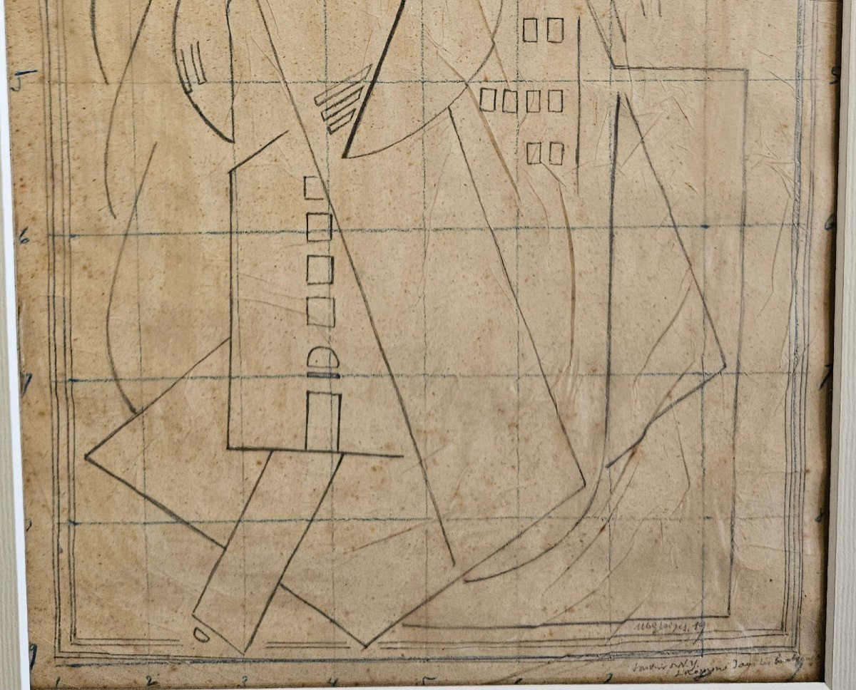 Cubist Drawing 1919 By Albert Gleizes 1881-1953-photo-2