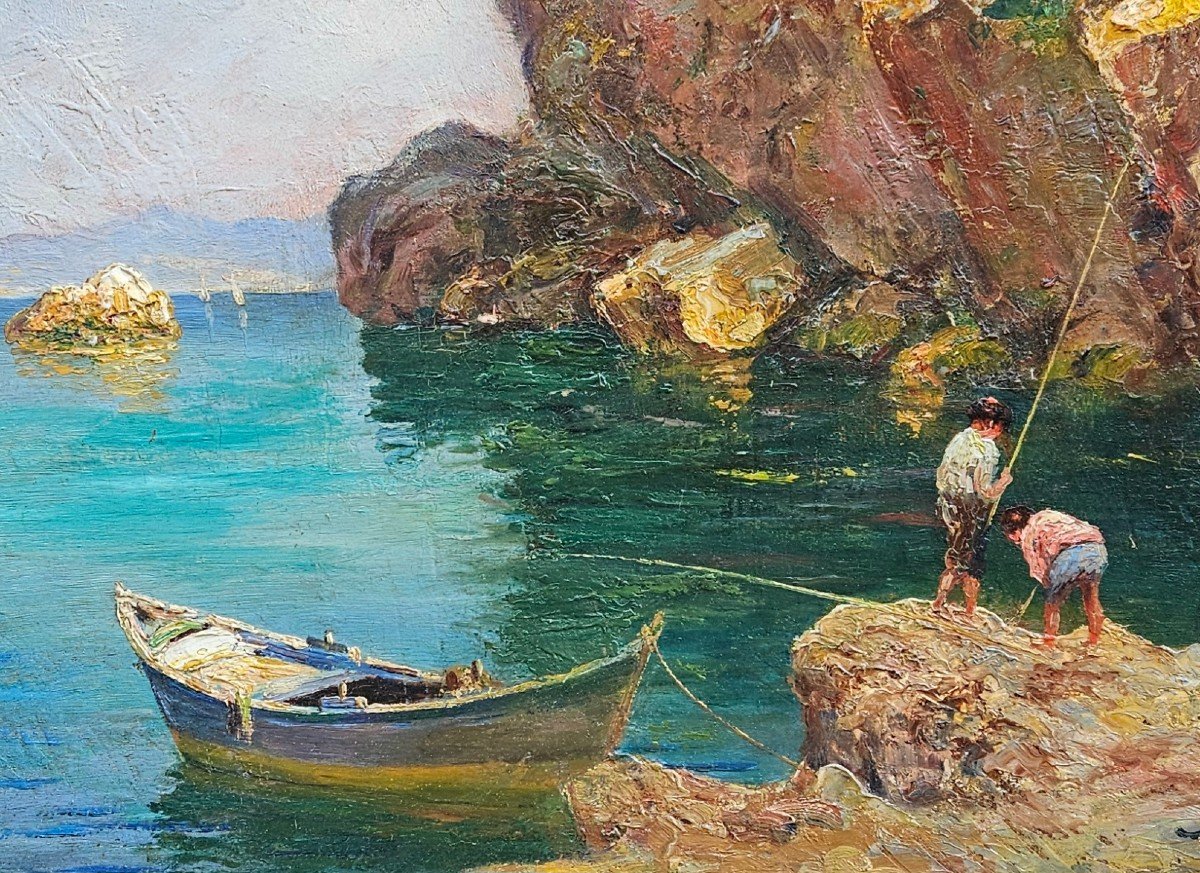 Provençal Cove By Biaggi 19th-20th Century-photo-5