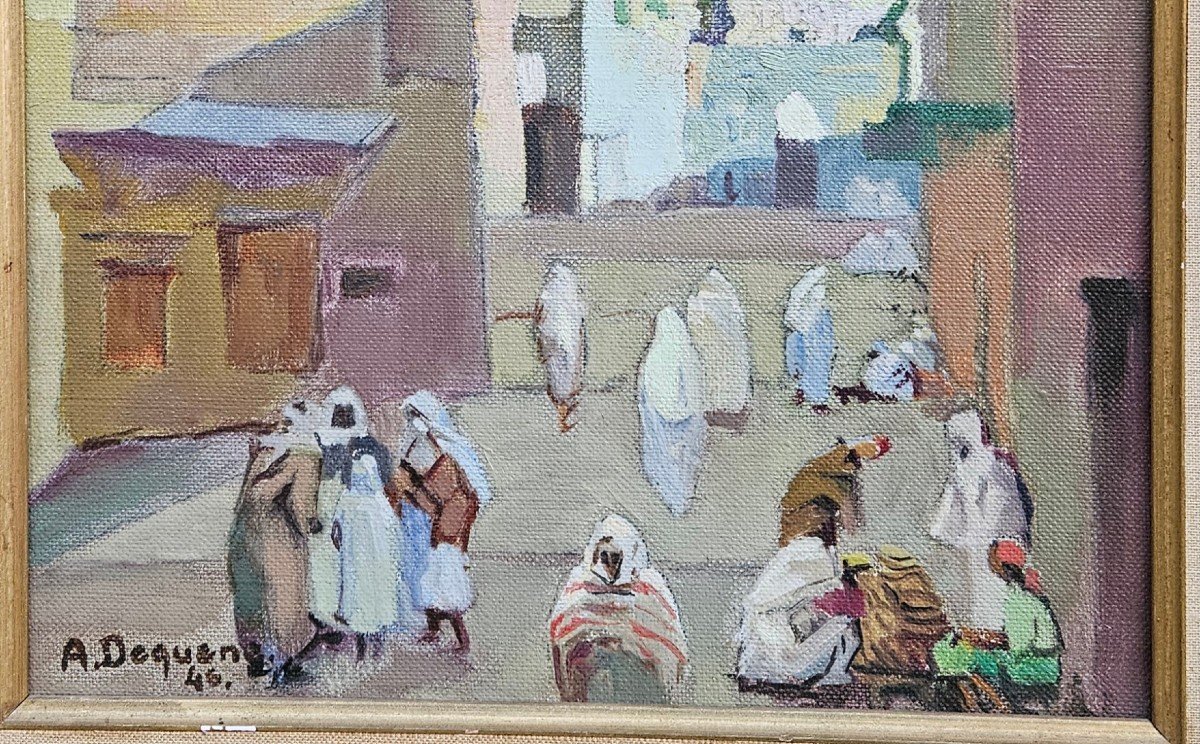 Orientalist Landscape By Albert-charles Dequenne 1897-1973-photo-2