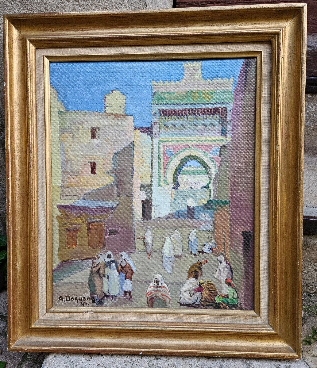 Orientalist Landscape By Albert-charles Dequenne 1897-1973