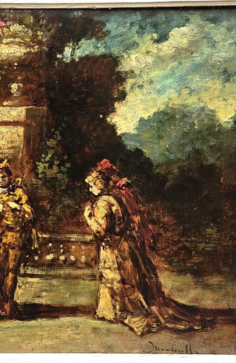 Elégantes Dans Le Parc Attribué à  Henri Paul Rolland 1891-1923-photo-4