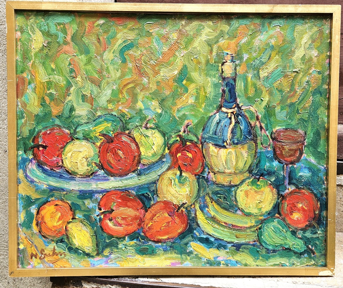 Fruits Et Chianti Par Nathan Gutman 1914-1990