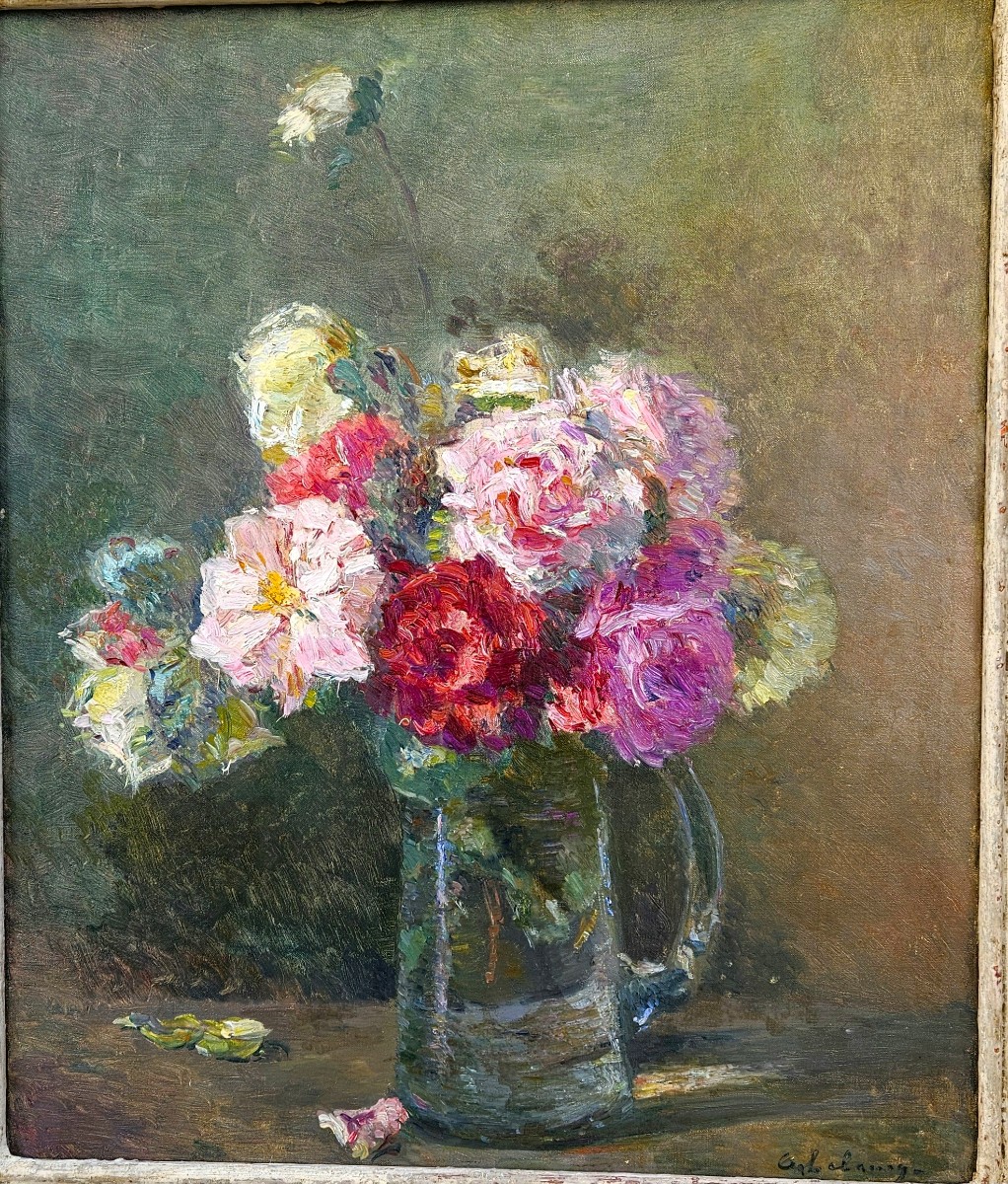 Bouquet De Fleurs impressionniste Par Albert Lebourg 1849-1928-photo-2