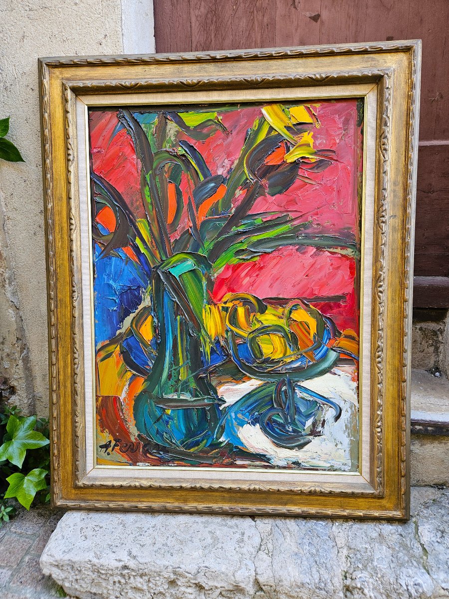 Fleurs Et Fruits Par Antoine Ferrari 1910-1995-photo-1