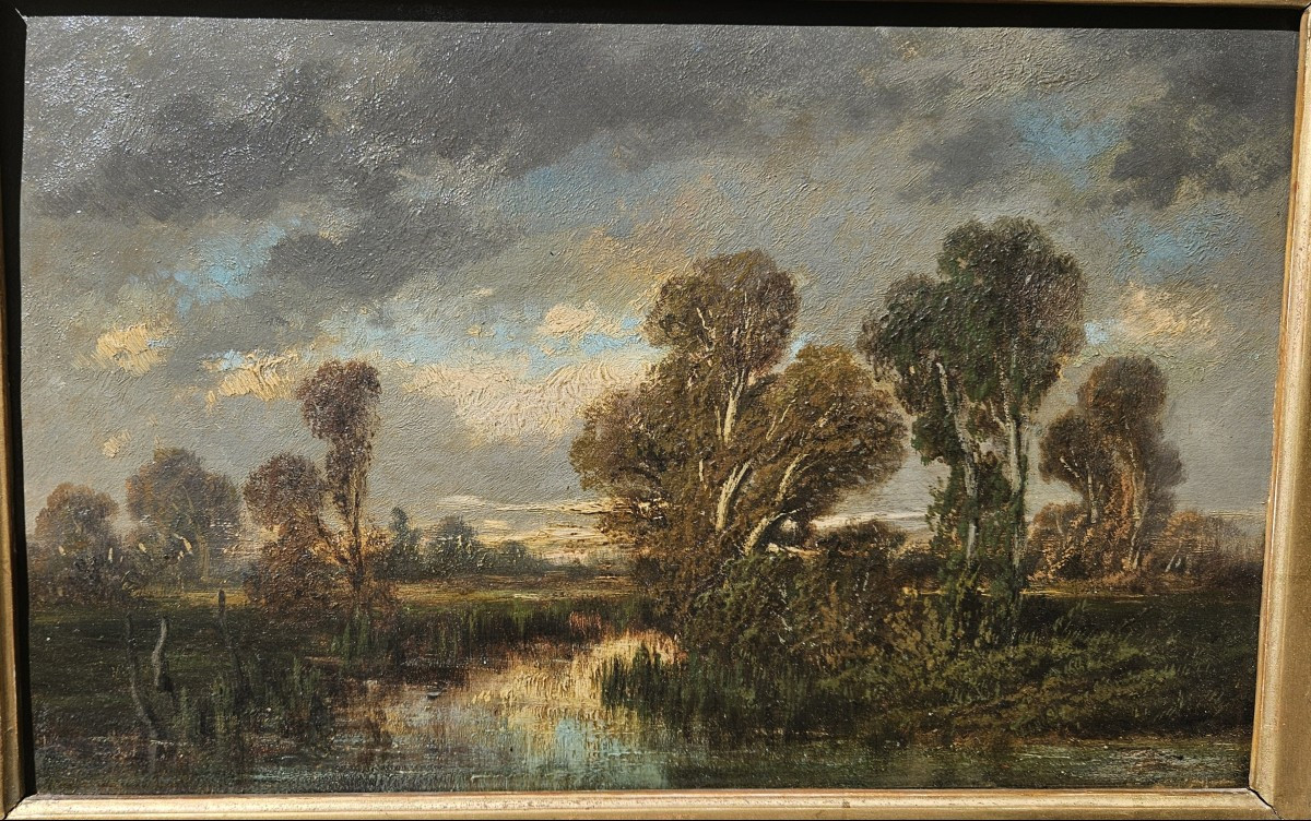 Barbizon Landscape By Camille Flers 1802-1868-photo-2