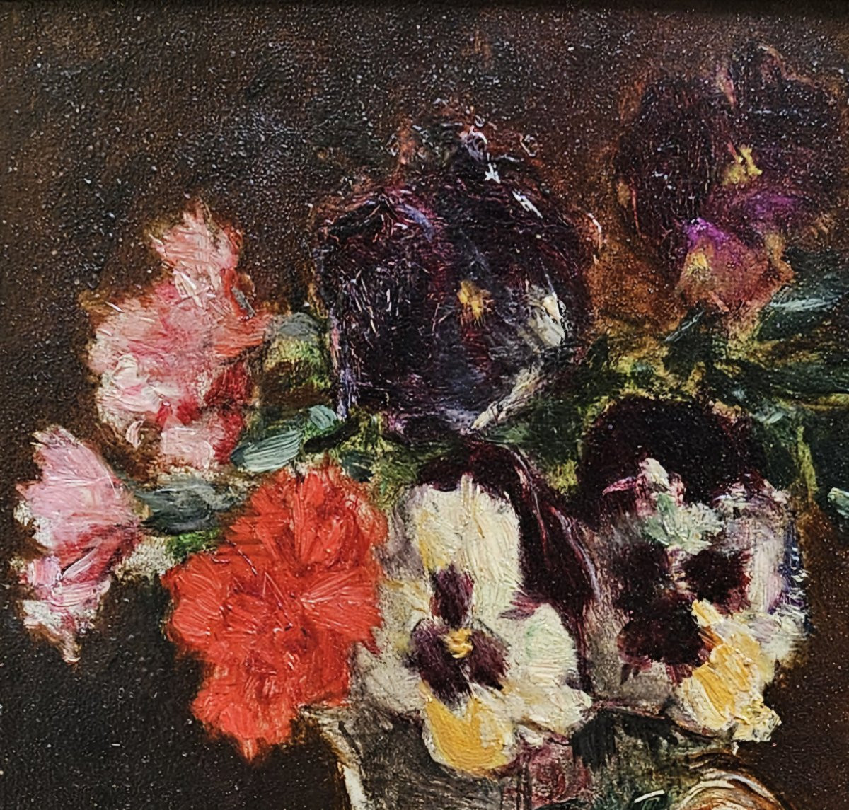 Anémones Dans Un Pot Par Charles Monginot 1825-1900-photo-8