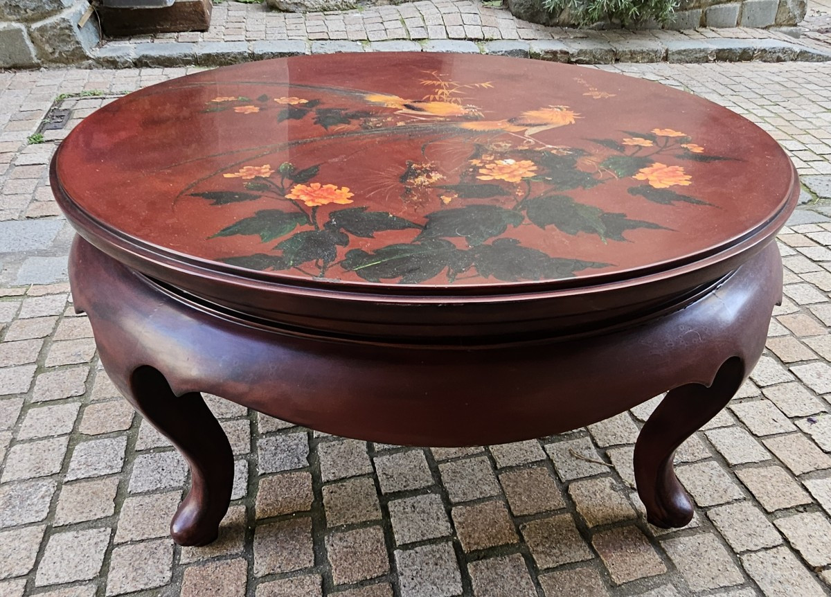 Table Basse  Laquée Vietnam Thanh Ley Estampillée-photo-2