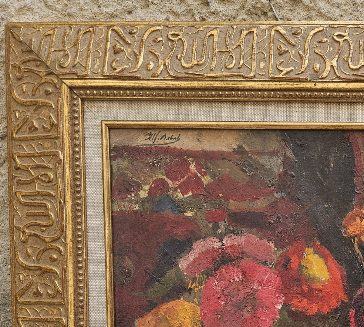 Two Flowers Oriantals By Alfred Dabat 1869-1935-photo-4