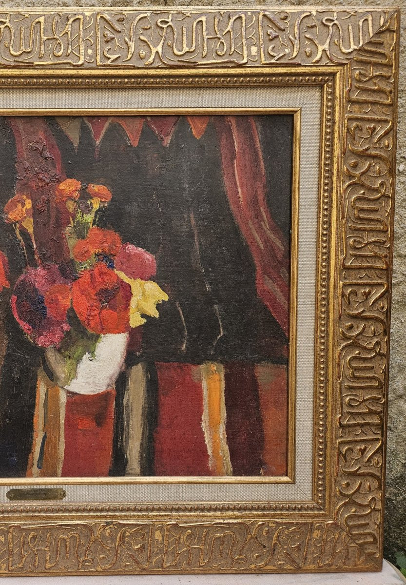 Two Flowers Oriantals By Alfred Dabat 1869-1935-photo-7