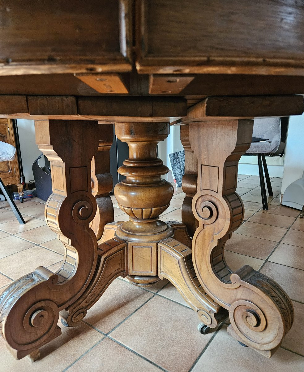 Table De Salle à Manger En Noyer Napoléon III-photo-6