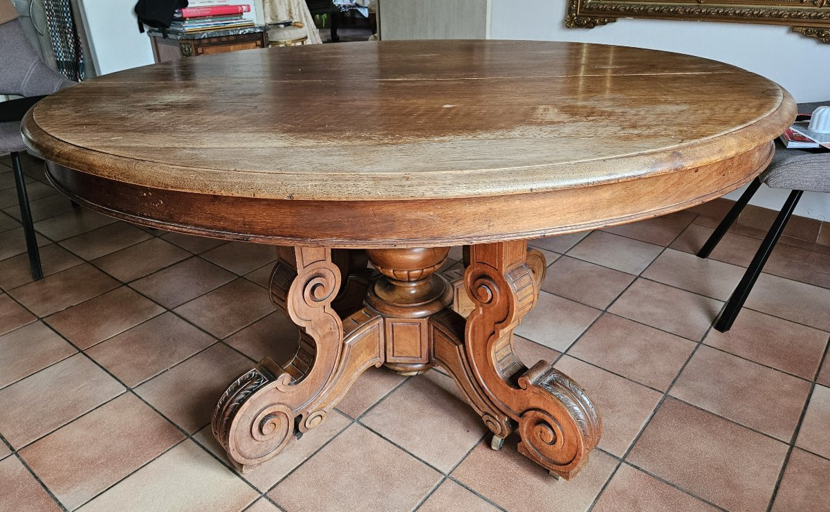Table De Salle à Manger En Noyer Napoléon III-photo-8
