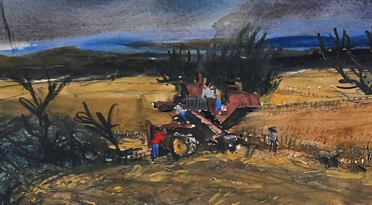 Landscape Of Provence By Jean Claude Imbert 1919-1993-photo-6