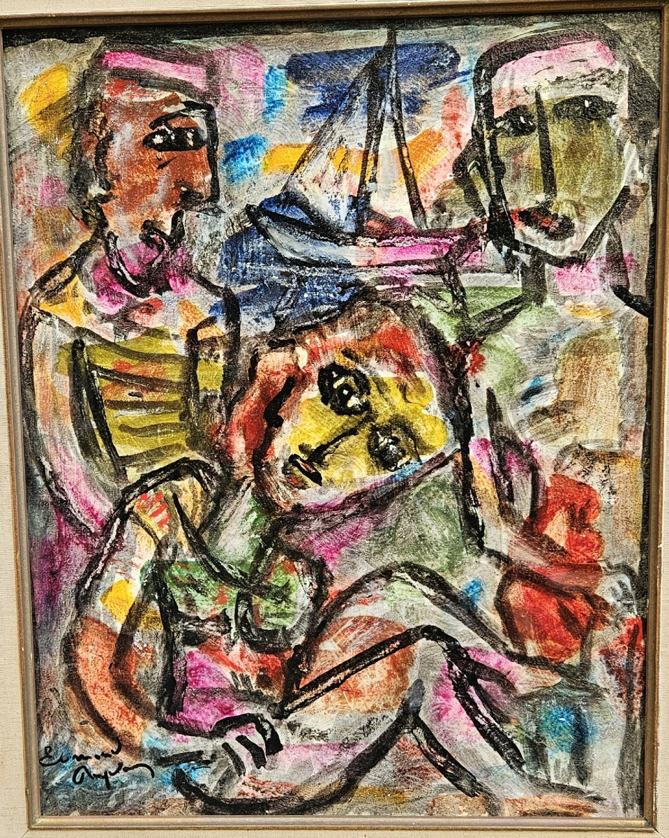 Les trois marins par Edmond DUPLAN 1910-1994-photo-2