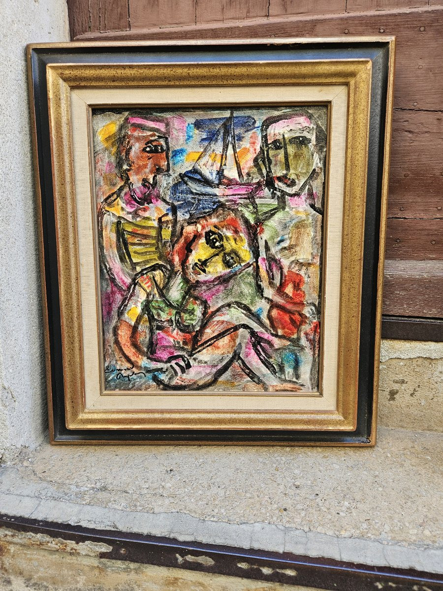 Les trois marins par Edmond DUPLAN 1910-1994-photo-4