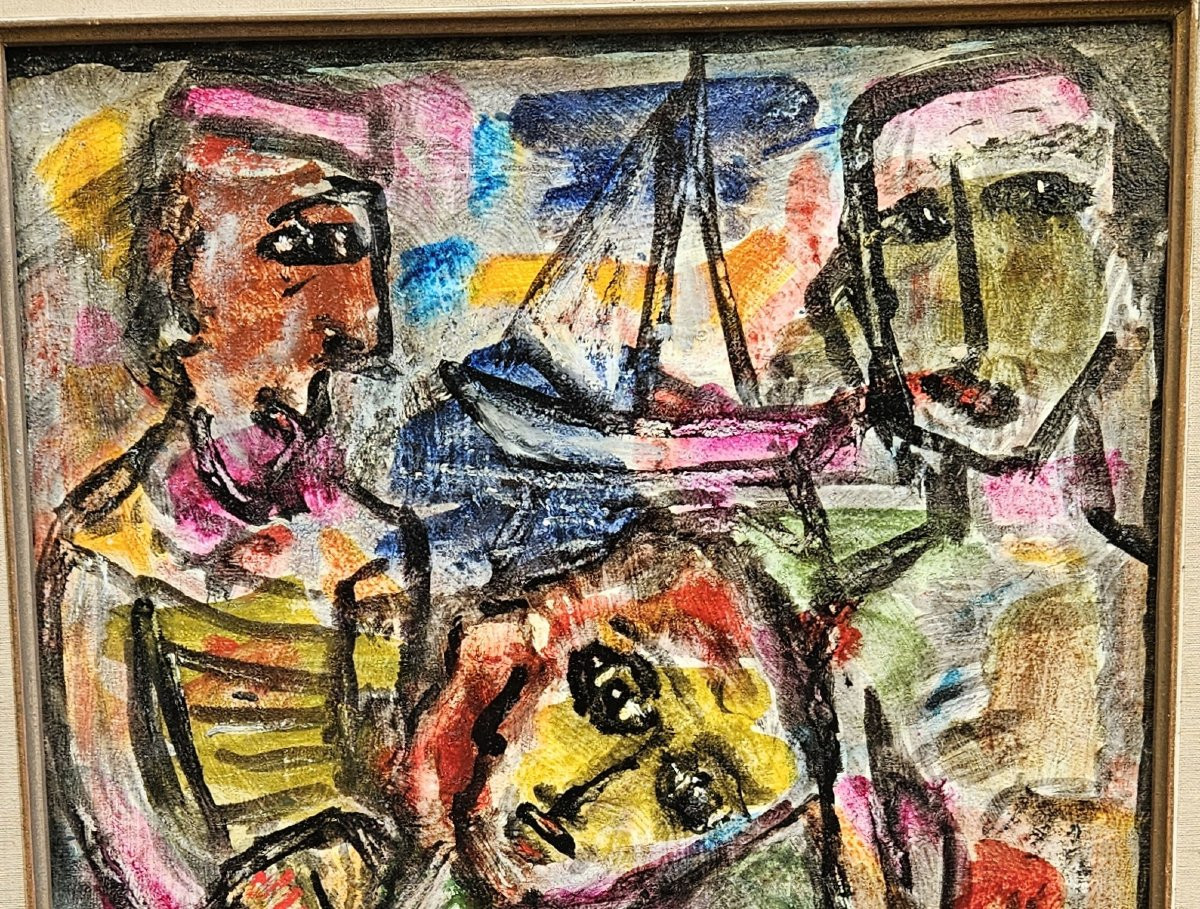 Les trois marins par Edmond DUPLAN 1910-1994-photo-5