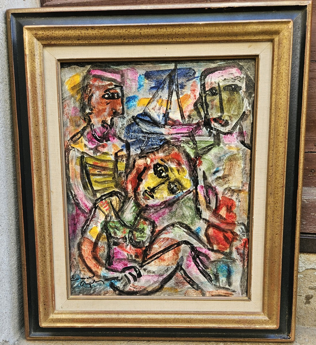 Les trois marins par Edmond DUPLAN 1910-1994