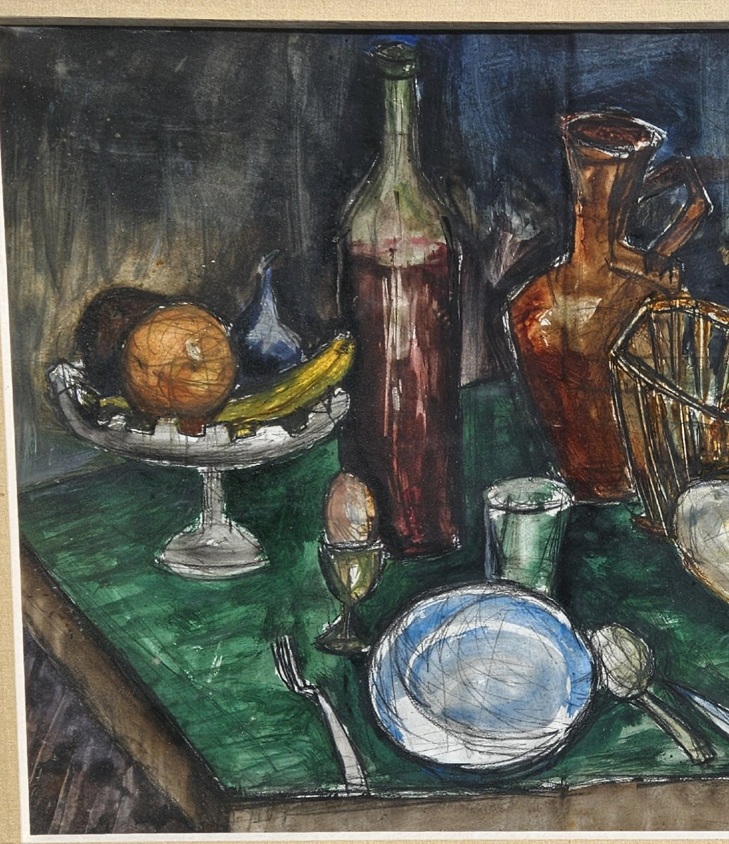 Composition sur une table par jean Claude IMBERT 1919-1993-photo-2