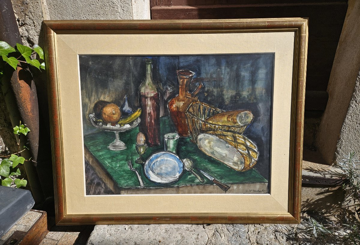 Composition sur une table par jean Claude IMBERT 1919-1993-photo-3