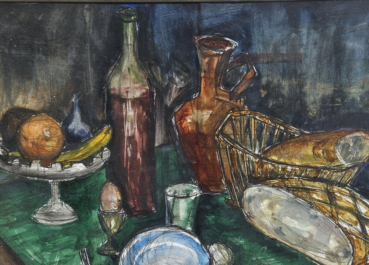 Composition sur une table par jean Claude IMBERT 1919-1993-photo-4
