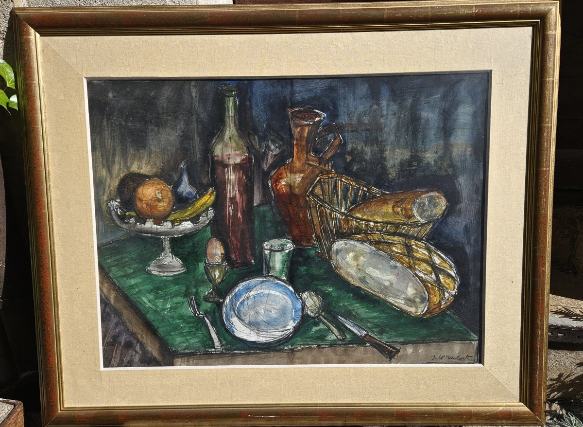 Composition sur une table par jean Claude IMBERT 1919-1993-photo-5