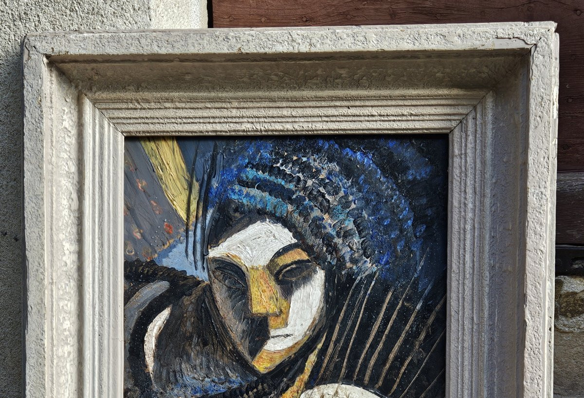 Portrait cubiste par Gabriel LAURIN D'AIX 1901-1973-photo-2